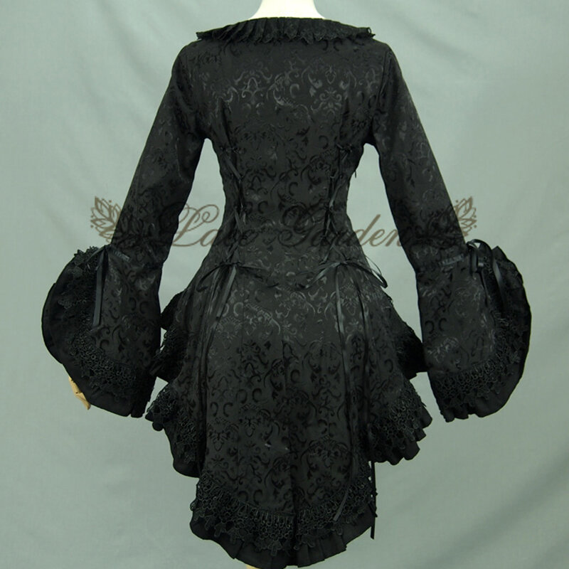 Phụ nữ mùa xuân Xù áo sơ mi thêu Vintage Victoria Swallowtail jacket Ladies gothic áo lolita trang phục