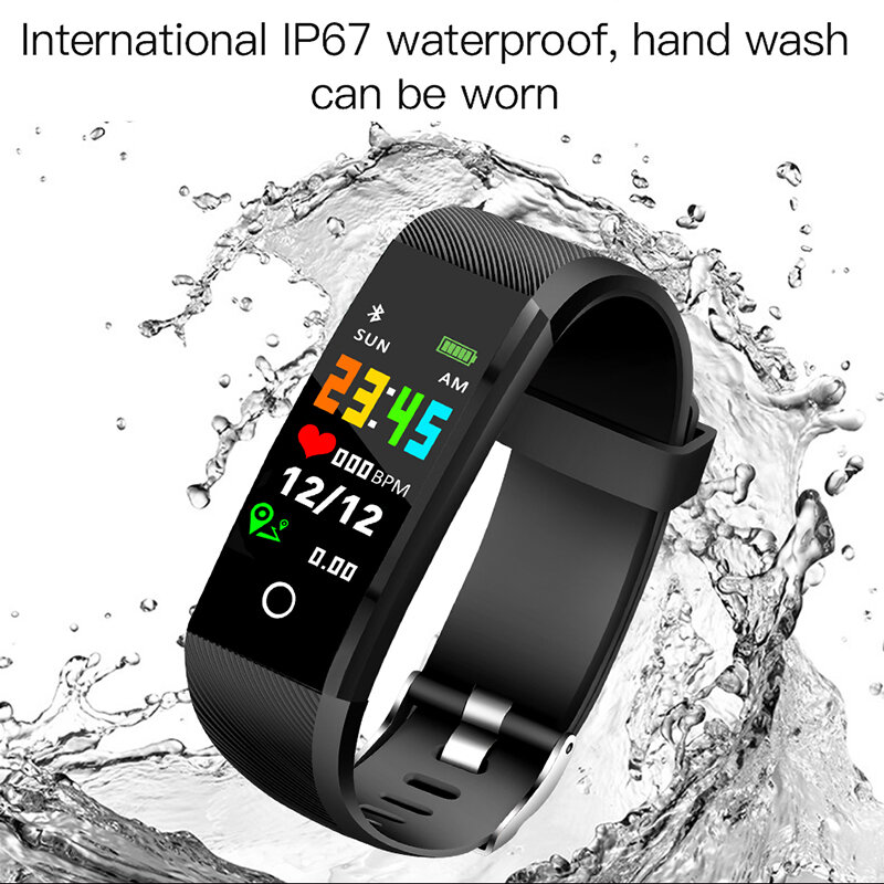 LIGE 2020 New Fitness Tracker Sport Smart Bracelet IP67 Waterproof Watch Heart Rate Pedometer Smart Wristband For Android ios