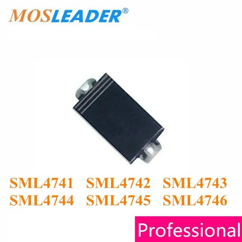 Mosleader SMA 500 قطعة 1800 قطعة SML4741 11V SML4742 12V SML4743 13V SML4744 15V SML4745 16V SML4746 18V DO214AC زينر عالية الجودة