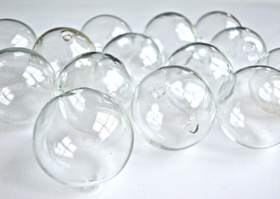 200pcs 16mm-18mm Empty Glass globe Ball จี้ Charms vials ต้องการขวด