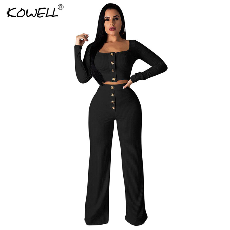 Hot Sale Knit Jumpsuits For Women Long Sleeve Wide Leg Pants Two Piece Rompers Autumn Streetwear Femme Winter Jumpsuits Overalls