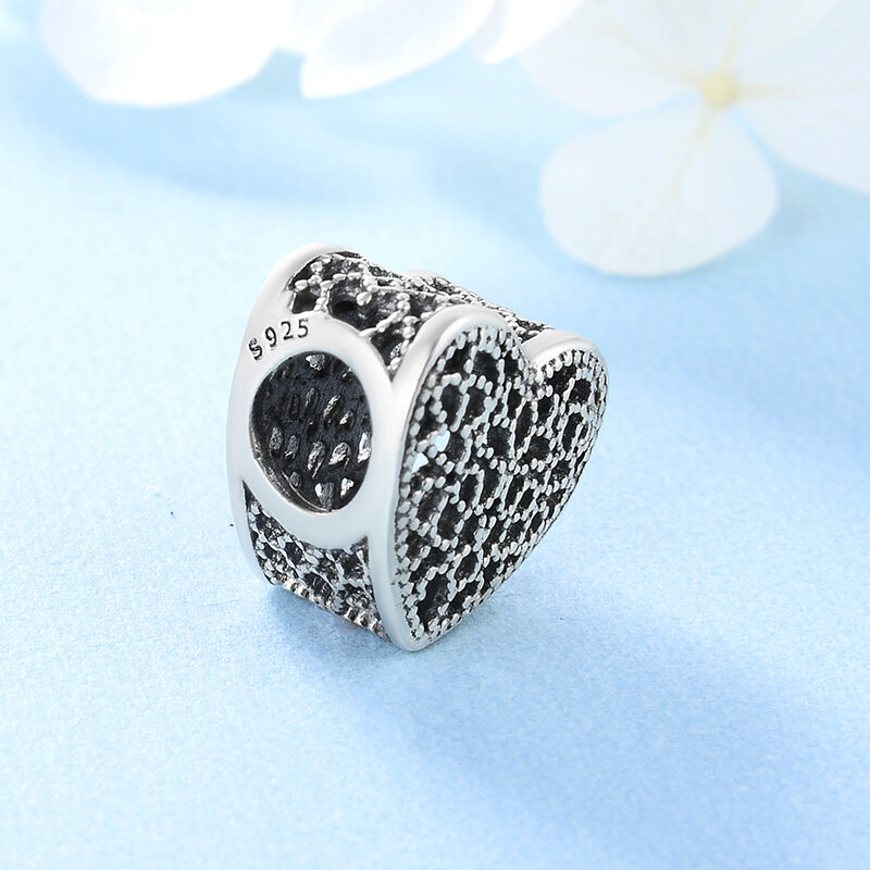 Nouveau 925 en argent Sterling mode en forme de coeur creux motif bijoux perles ajustement Original Pandora bracelet à breloques fabrication de bijoux