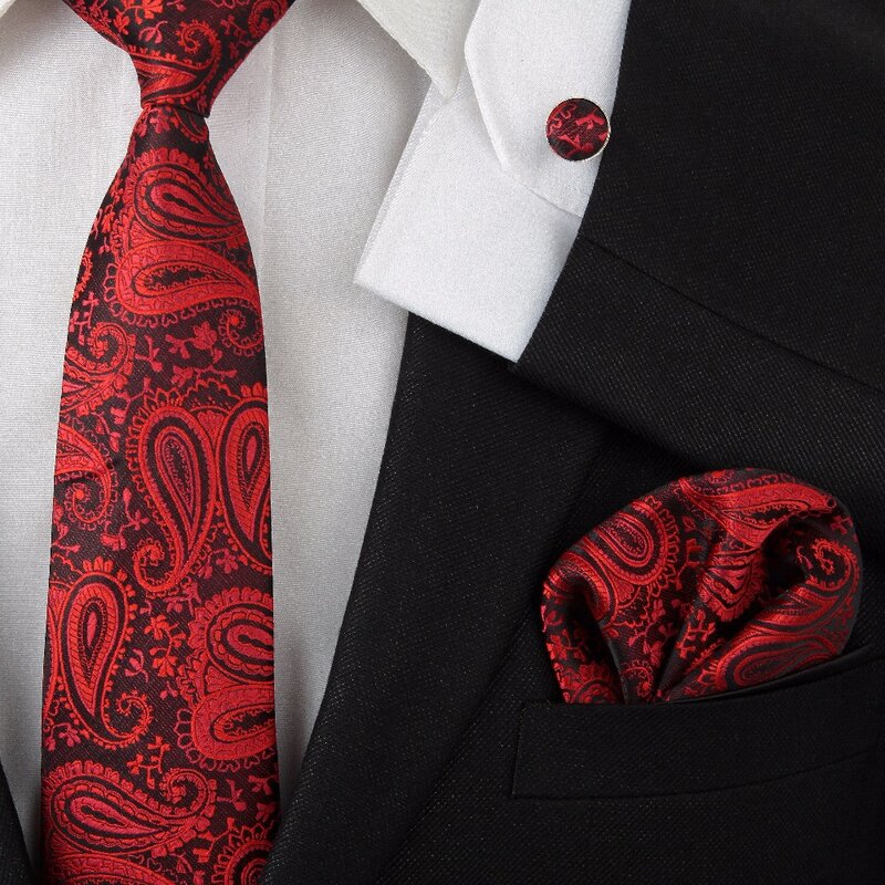 Corbata de seda 2019 para hombre, corbata, gemelos, pañuelo de negocios, boda