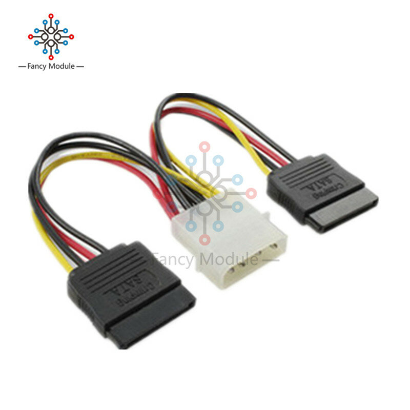 Cable adaptador de corriente para disco duro IDE Molex a 2 Serial ATA SATA, 4 pines