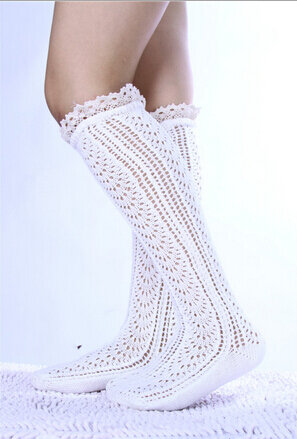 Darmowa dostawa! 2015 nowy Knitting Boot skarpetki getry kobiety koronki wykończenia płaskie mankiety dół dzianiny podgrzewacze ciepłe skarpetki