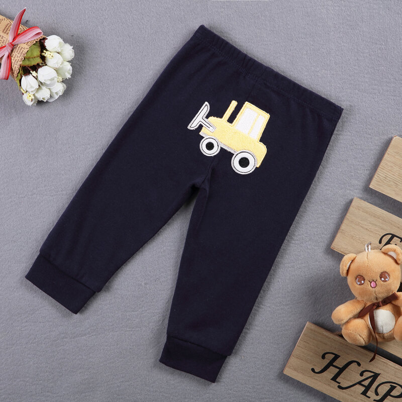 Pantalones de algodón para bebé, mallas de punto con dibujos animados, cintura elástica, PP, Busha, 2021