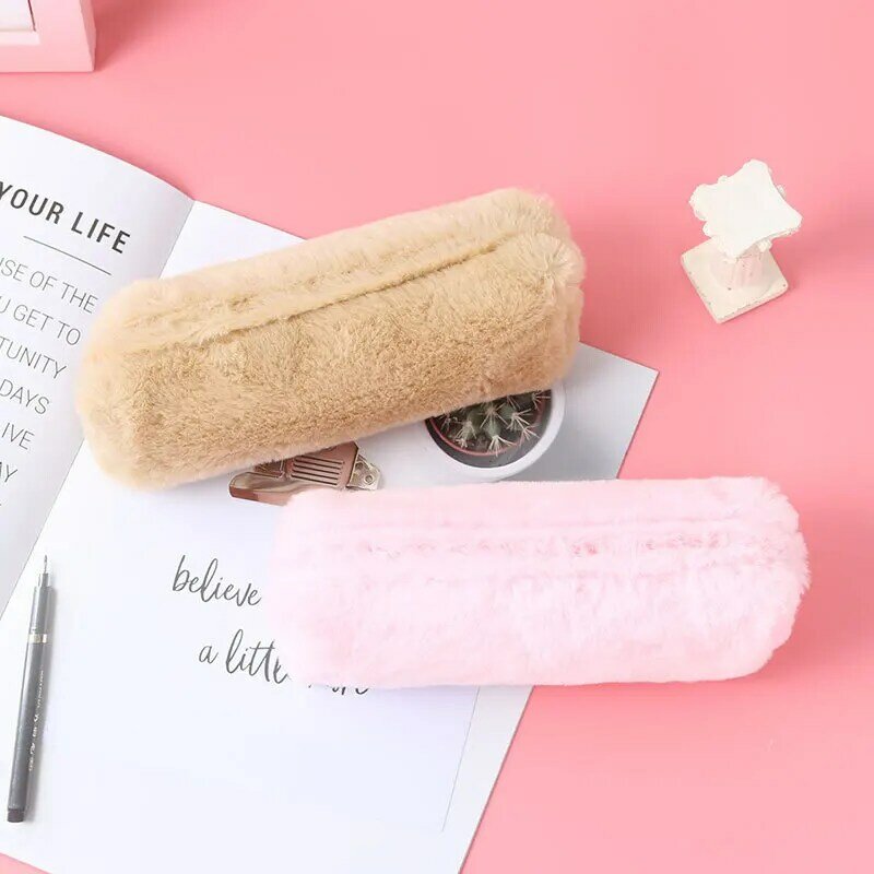 Cute fashion Plush Zipper Pencil Bag School Office Supplies Stationery Pouch Purse Storage Cute Makeup Bags Pencil Box