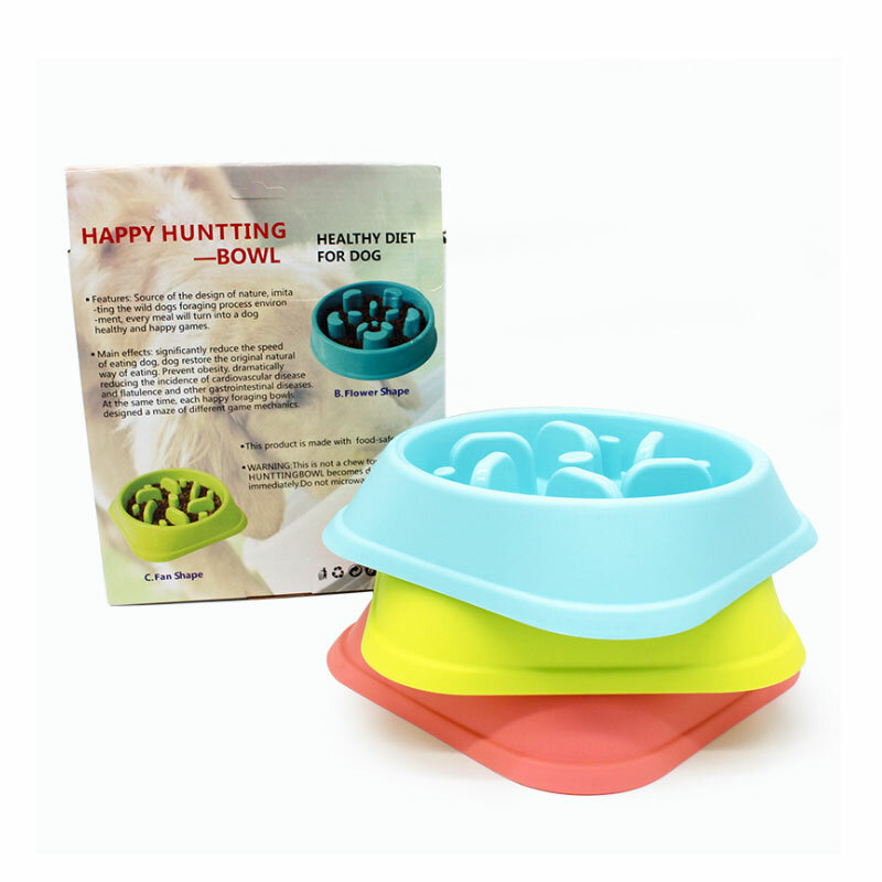 Pet Slow Feeder Bowl Plastic Anti Slip Gulp Healthy Dish Prevent Obesity for Dog Cat Slow Eating Water Food Bowl Pet Supplies