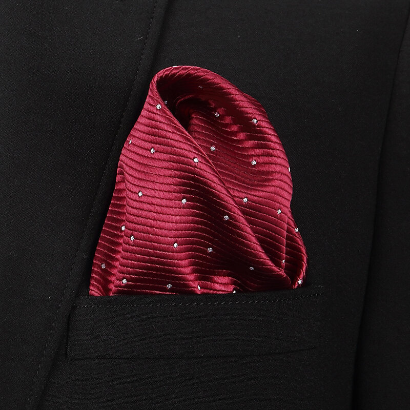 Vangise Pria Saku Kuadrat Solid Pola Biru Saputangan Fashion Hanky untuk Pria Bisnis Suit Aksesoris 22 Cm * 22 Cm
