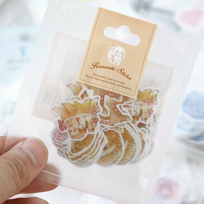 70 pcs/lot romantic mini paper sticker bag DIY diary planner decoration sticker album scrapbooking kawaii stationery