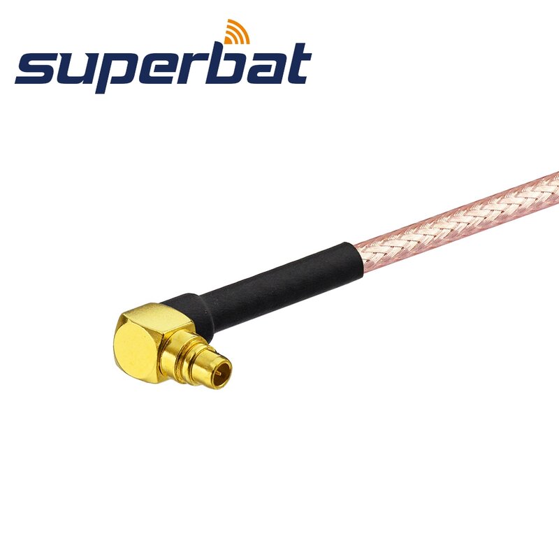 Superbat MMCX męski kątowy do MMCX żeński prosty kabel pigtailowy RG316 15cm