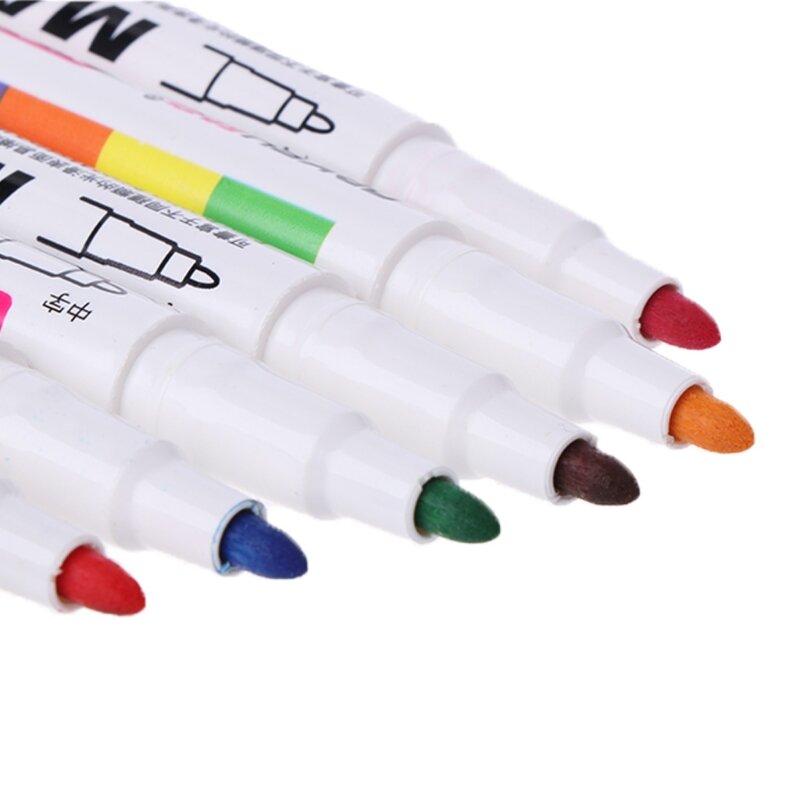 12Pcs New 12 Colors White Board Maker Pen Whiteboard Marker Liquid Chalk Erasable Glass Ceramics Maker Pen Office School Supply