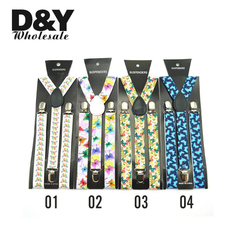 Подтяжки для рубашек унисекс, регулируемые эластичные, Y-образные, с узором "Бабочка", ремни-подтяжки