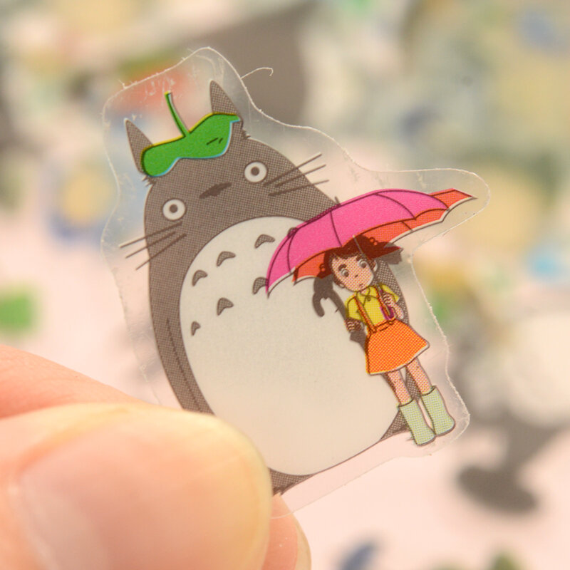 R12 60pcs/pack Kawaii My Neighbor Totoro DIY Clear Stickers Decorative Scrapbooking Diary Album Stick Label Decor Paper
