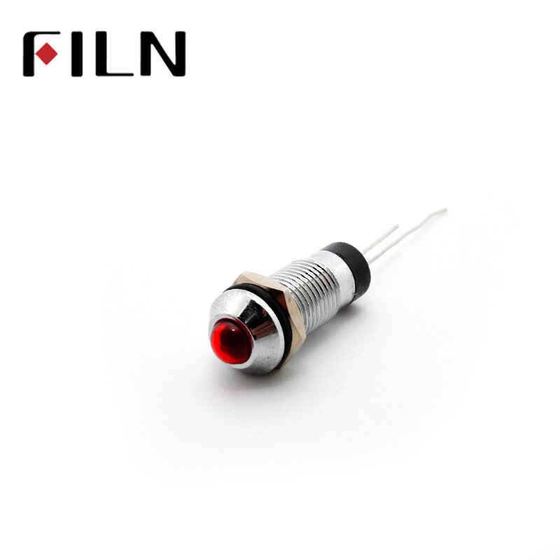 FILN FL1M-8SJ-3 金属 LED インジケータライト 8 ミリメートル赤黄青緑白 12 ボルト 110 ボルト 24 ボルト 220 ボルトとピン