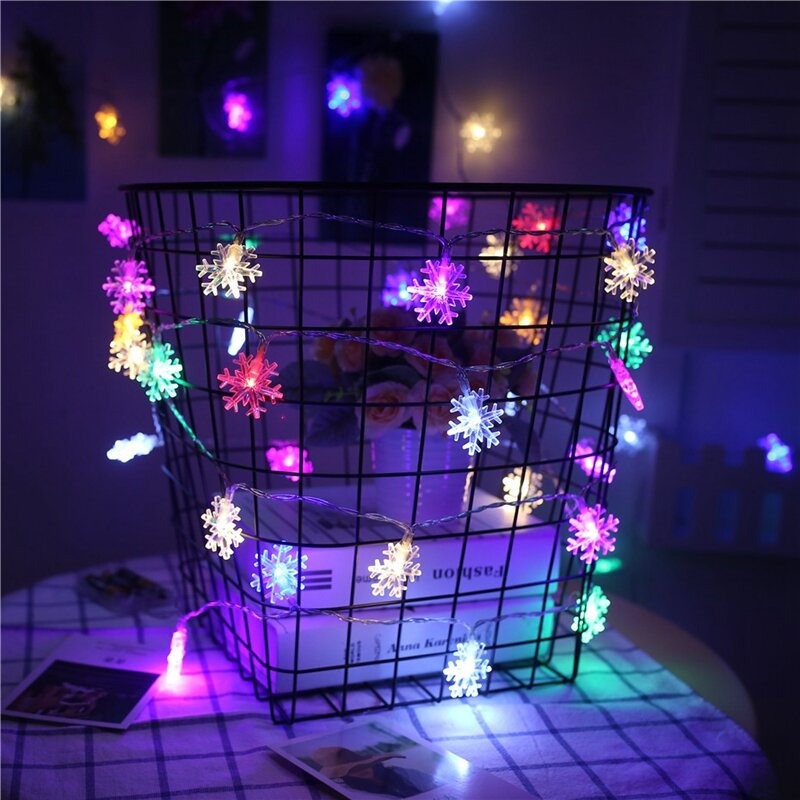 2-20M Snowflakes Led String Fairy Lights Christmas Tree Party Home Wedding Garland Decoration Battery USB 220V Solar Powered