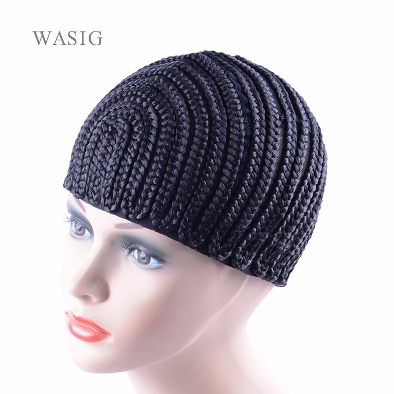 1 Buah Topi Cornrow Warna Hitam dengan Elastis untuk Wig Tenun Crochet Kepang Topi untuk Membuat Wig Tenun Kepang Topi Wig Net