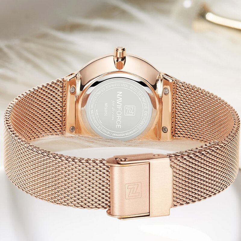 Naviforce nova marca de luxo das mulheres relógio simples quartzo senhora relógio de pulso à prova dfemale água moda feminina relógios casuais reloj mujer