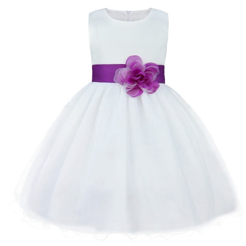 TiaoBug-vestidos formales de flores para niña, vestido de desfile de princesa para boda, vestido de baile hasta la rodilla, vestido de primera comunión, 2-14 años