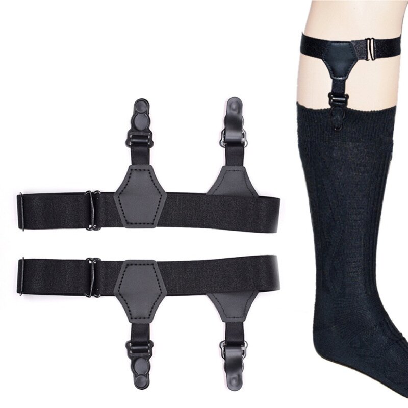 Suspensórios de liga de pato ajustável, masculino, meia, boca única, cintas de compressão, cinto, suporte