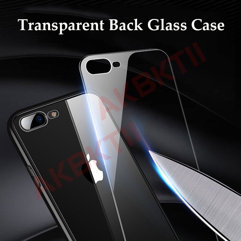 AKBKTII para iPhone xr funda de cristal transparente de lujo para iPhone 7 funda 6 8 plus vidrio templado trasero para iPhone XS MAX cubierta