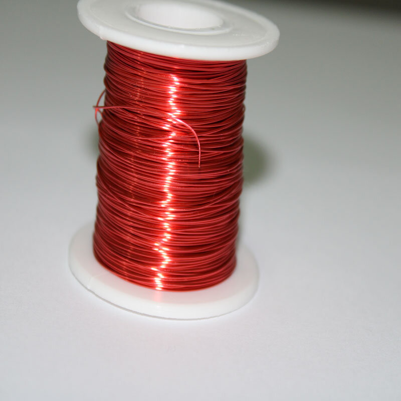 Alambre de cobre esmaltado de poliuretano rojo QA de 100 m * 0,2mm para bobina de inductancia