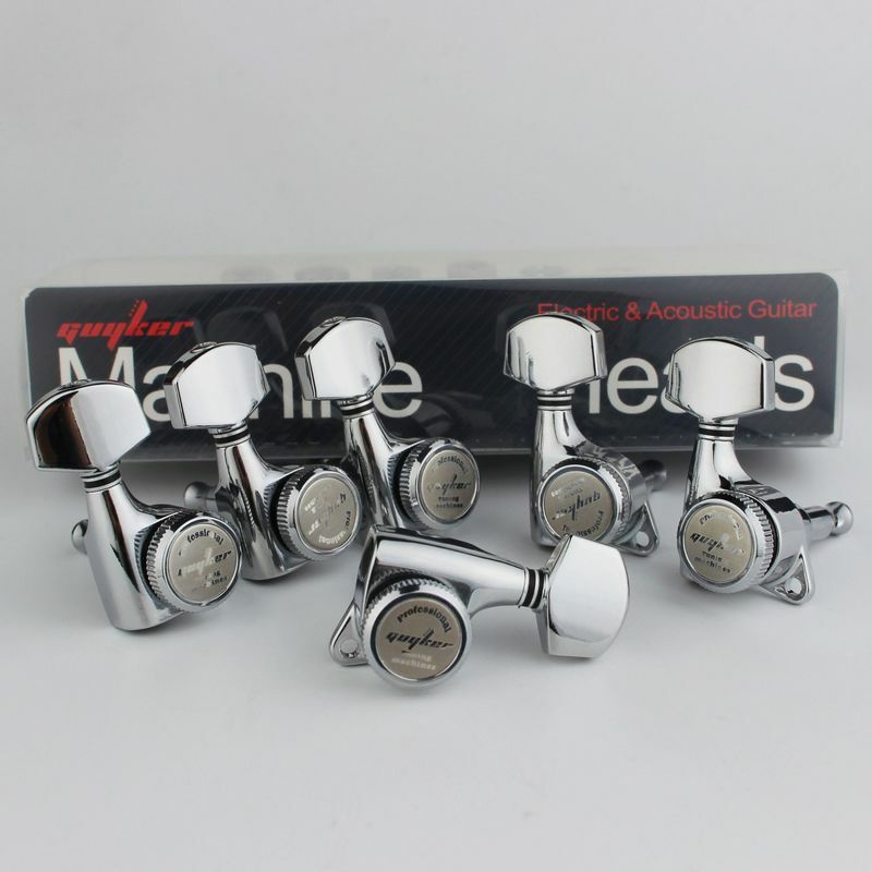 GUYKER Chrome Guitar Locking Tuners Electric Guitar Machine Heads Tuners Lock Silver Guitar Tuning Pegs ( With packaging)