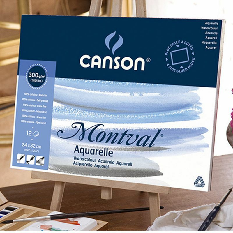 Canson 300G/M2 Aquarelle ภาพวาดกระดาษสีน้ำ8K/16K/32K 20แผ่นมือทาสีสีน้ำหนังสือ Pad อุปกรณ์ศิลปะ