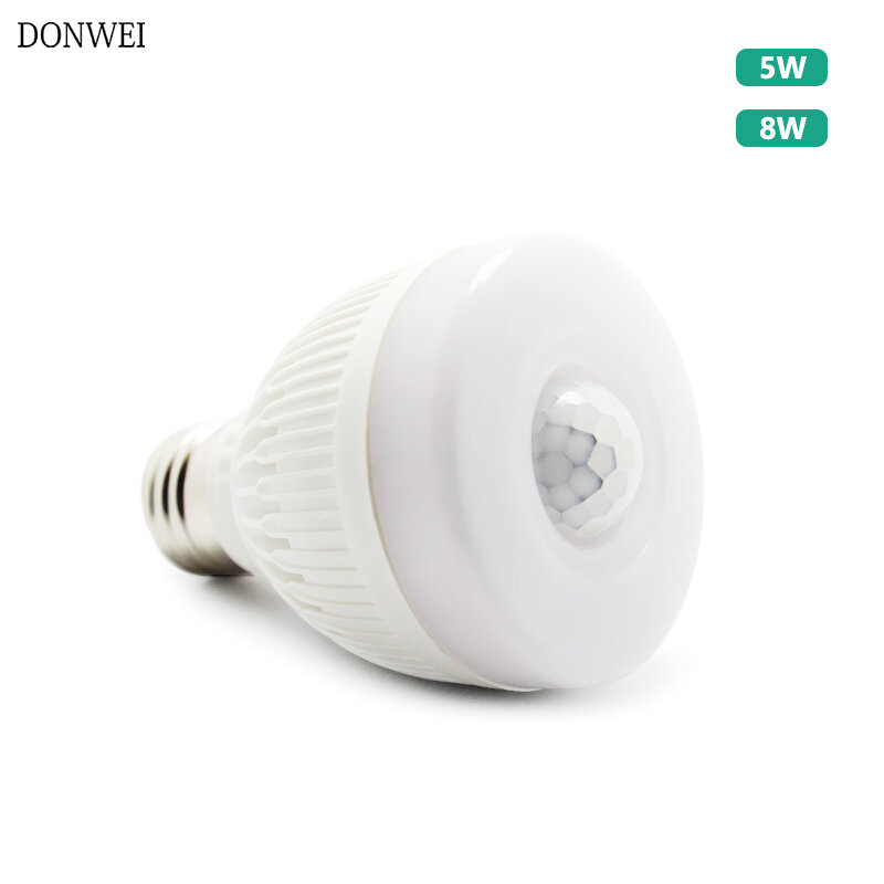 DONWEI движения Сенсор E27 светодиодный лампы автоматическое включение/офф умный ночной Светильник лампы для изготовления квадратных заготовок крыльцо подвал Коридор светильник Инж