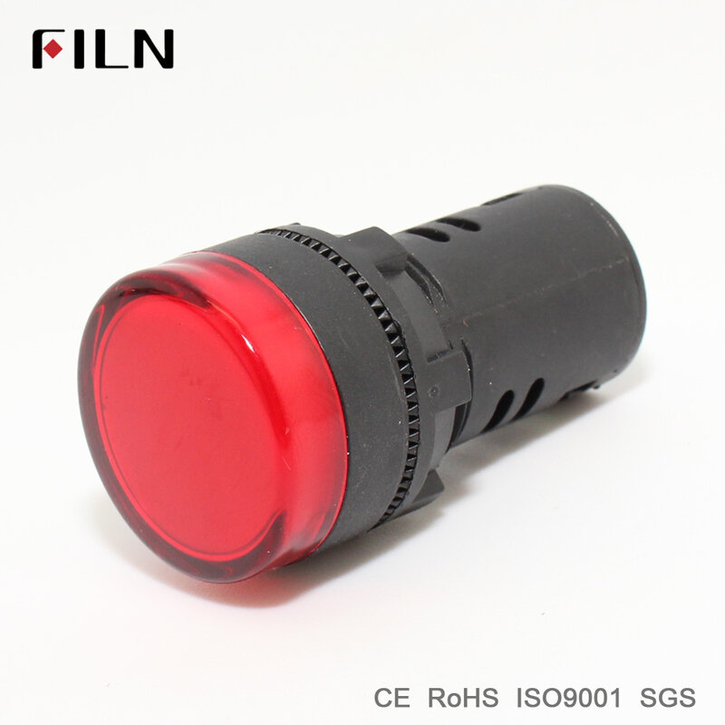 필름 22mm 플라스틱 신호 램프 표시 등 빨간색 노란색 파란색 녹색 흰색 12v 24v 110v led 램프