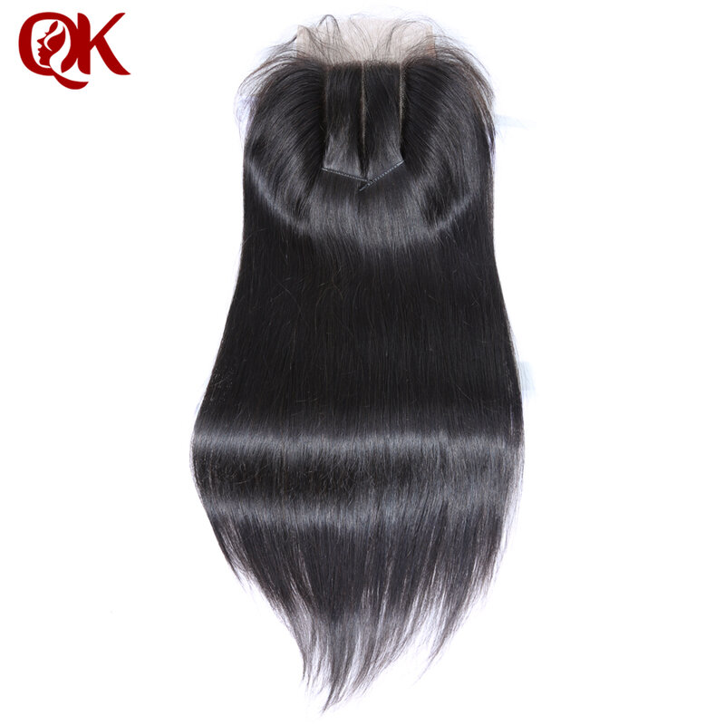 QueenKing Hair 3 Bundles Weft hair With lace closure 5X5 3 way part Silky Straight Brazilian Remy Human hair weave Thick hair