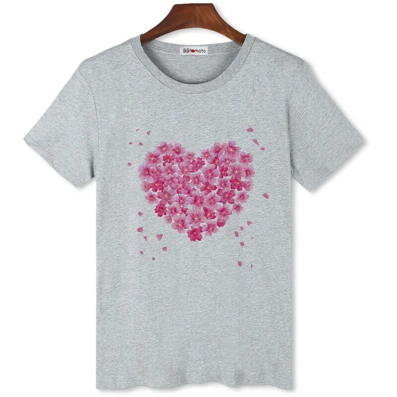 BGtomato розовая футболка с сердцем, новый дизайн, индивидуальные мужские топы, модная уличная одежда, горячая распродажа, нижнее белье, повседневный Топ, мягкая мужская футболка