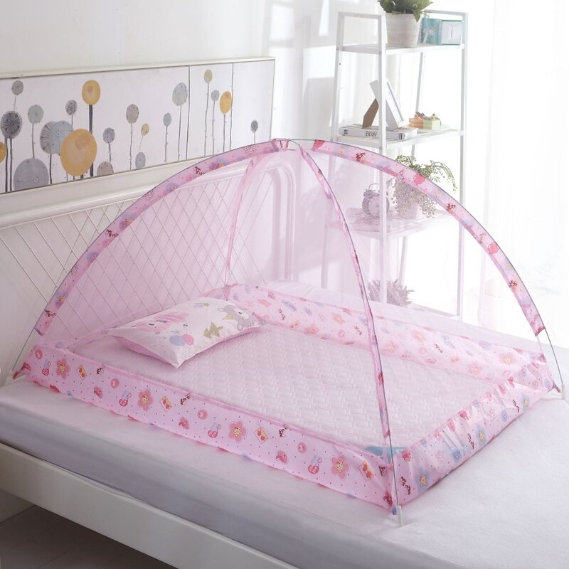 Portable Baby Bedding Crib Mosquito Net Infant Cradle Baby Bed Tent Folding Crib Netting Mosquito Mesh for 0-4 Years 120*80cm