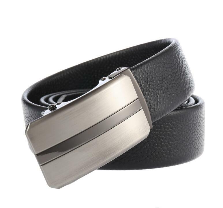 Cinturón de marca famosa para hombre, cinturones de cuero genuino de lujo de alta calidad, correa de Metal para hombre, hebilla automática LY136-22051-5