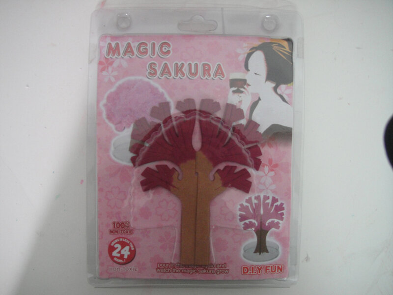 5PCS 2019 14Hx11Wcm Visual Pink Big Magic Paper Japanese Sakura Tree Growing Trees Desktop Cherry Blossom Kids Toys Novelties