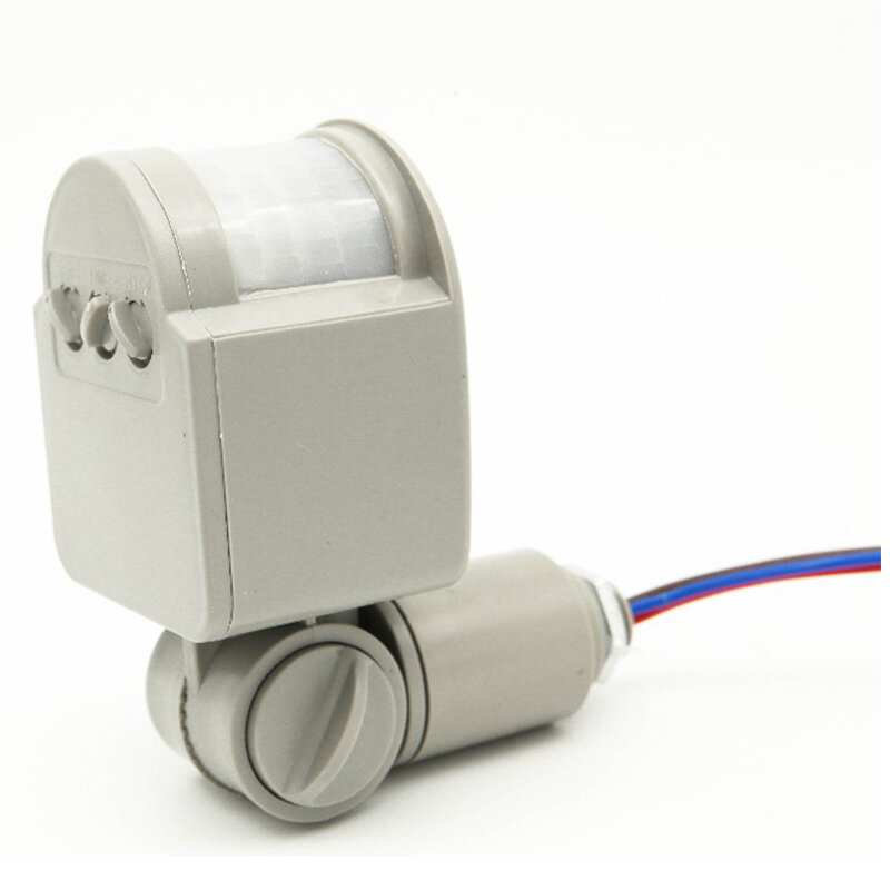 Sensor de movimento externo, interruptor ac 220v, automático, infravermelho, sensor pir de movimento, com luz de led