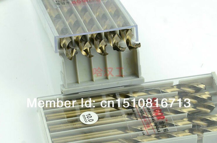 10 pz 5.2mm 0.205 "HSS-Co M35 Codolo cilindrico Punte Elicoidali Per Acciaio Inox