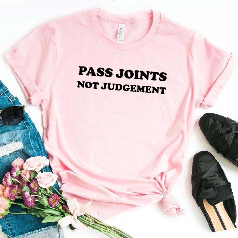 Pass Gewrichten Niet Oordeel Vrouwen Tshirt Katoen Casual Grappige T-shirt Voor Lady Girl Top Tee Hipster Drop Schip NA-137