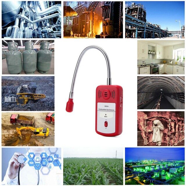 Analizador de Gas con alarma, Detector de fugas de Gas combustible portátil, analizador de gases, probador de detección de sonido-Luz, alarma