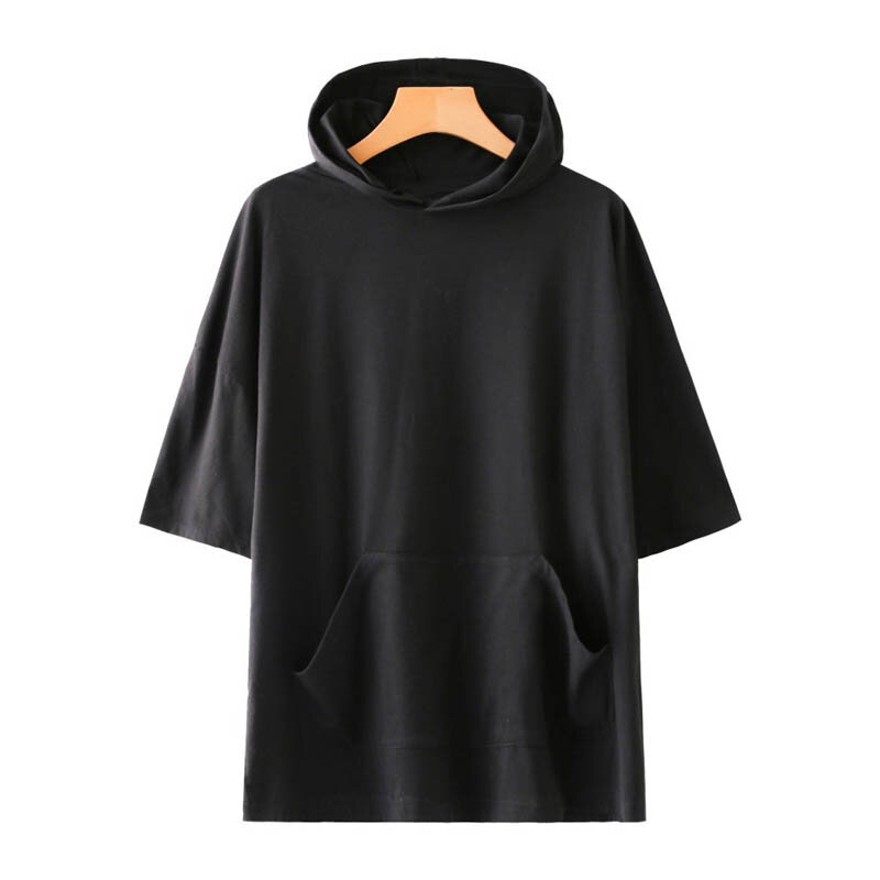 T-shirt solta de manga curta para mulher, blusa com capuz sólido, plus size, busto 144cm, 5 cores, 5XL, 6XL, 7XL, 8XL, 9XL, verão