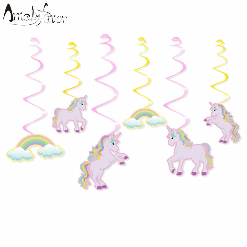 Unicorn Soffitto Appeso Swirl Decorazioni Ritaglio Festosa Forniture Da Parte Del Partito Unicorno FAI DA TE Decorazioni Evento Festa Baby Shower