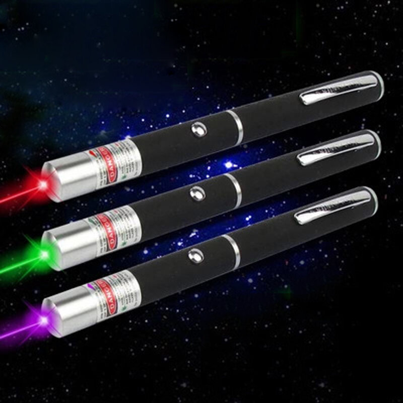Puntero láser rojo/azul/Verde violeta lápiz láser enseñanza presentador rayo de luz de alta potencia caza láser dispositivo de visión de agujero envío gratis