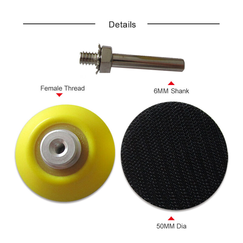 Hook and Loop Backup Lixadeira, Hand Sander Backing Block para Polimento e Moagem, Ferramentas Elétricas Abrasivas, 2 ", 50mm