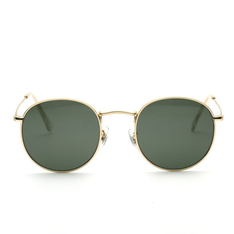 Gafas de sol redondas de lujo de marca de diseñador 2018 Lentes de vidrio vintage gafas de sol de conducción para hombres gafas de sol espejo