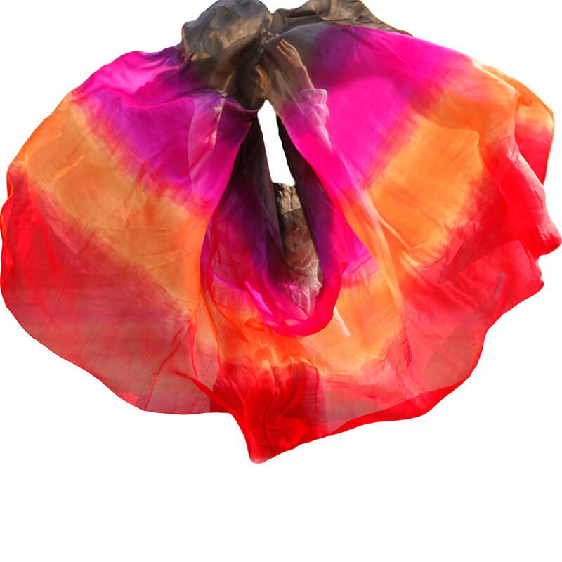 Veli di danza del ventre veli di seta al 100% i veli di colore graduale fatti a mano possono essere personalizzati