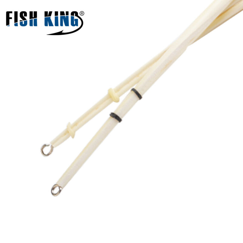 Peixe rei-pesca flutuador com anéis para pesca, tipo cauda dura, 2 cores, pena de pavão, 10 pçs/lote