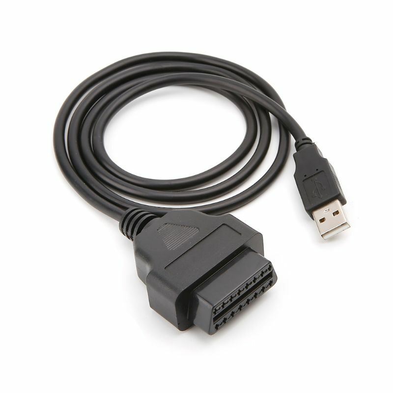 Adaptador de Cable OBD2 a puerto USB para coche, herramienta de diagnóstico, adaptadores de Cables y enchufes, 16 Pines, nuevo, 2019