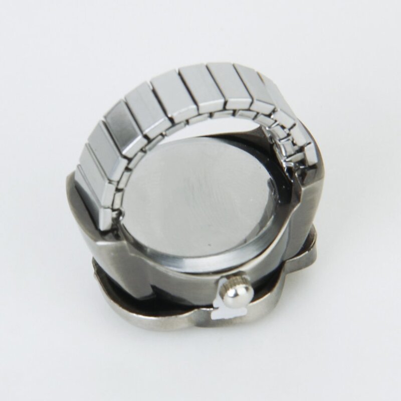 YCYS-Correa de reloj elástica con anillo para dedo, reloj con cubierta de calavera abatible, de bronce