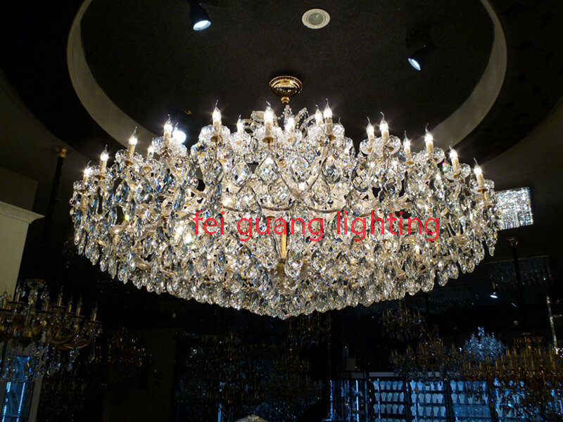 European Crystal Large Chandelier Luxury Living Room Restaurant Villa 4 Layer Staircase Hotel Lobby Club Hanging Lamps Fixture