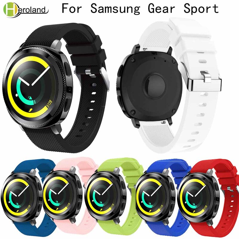 Vigilanza Del Silicone di Sport della fascia Per Samsung Gear Sport 20 millimetri braccialetto cinghie di Ricambio Cinturino Da Polso di modo Leggero cinturino nuovo